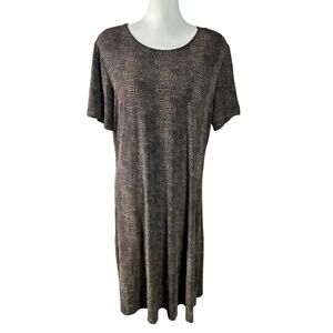 T & Company Black Brown Short Sleeve Dress | 16